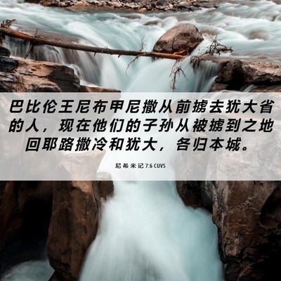 Picture 06 - 尼 希 米 记 7:6 CUVS - 巴 比 伦 王 尼 布 甲 尼 撒 从 前 掳 - Bible Verse Picture