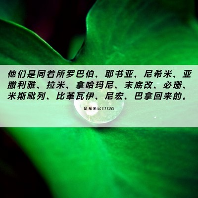 Picture 06 - 尼 希 米 记 7:7 CUVS - 他 们 是 同 着 所 罗 巴 伯 、 耶 书 - Bible Verse Picture