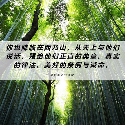 Picture 06 - 尼 希 米 记 9:13 CUVS - 你 也 降 临 在 西 乃 山 ， 从 天 上 - Bible Verse Picture