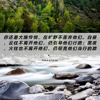Picture 06 - 尼 希 米 记 9:19 CUVS - 你 还 是 大 施 怜 悯 ， 在 旷 野 不 - Bible Verse Picture