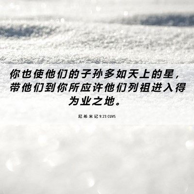 Picture 06 - 尼 希 米 记 9:23 CUVS - 你 也 使 他 们 的 子 孙 多 如 天 上 - Bible Verse Picture