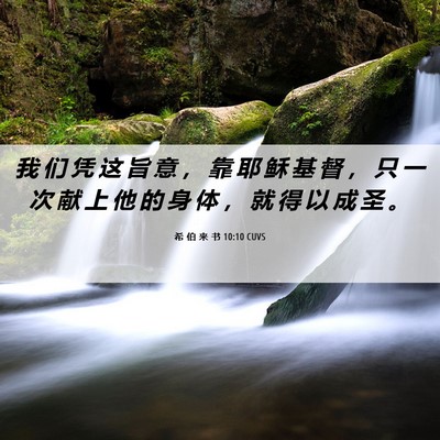 Picture 06 - 希 伯 来 书 10:10 CUVS - 我 们 凭 这 旨 意 ， 靠 耶 稣 基 督 - Bible Verse Picture