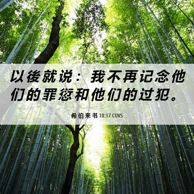Picture 06 - 希 伯 来 书 10:17 CUVS - 以 後 就 说 ： 我 不 再 记 念 他 们 - Bible Verse Picture
