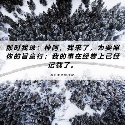 Picture 06 - 希 伯 来 书 10:7 CUVS - 那 时 我 说 ： 神 阿 ， 我 来 了 ， - Bible Verse Picture