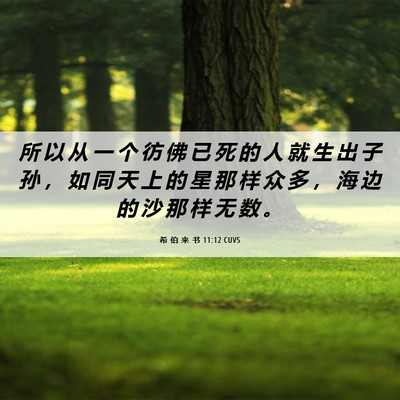 Picture 06 - 希 伯 来 书 11:12 CUVS - 所 以 从 一 个 彷 佛 已 死 的 人 就 - Bible Verse Picture