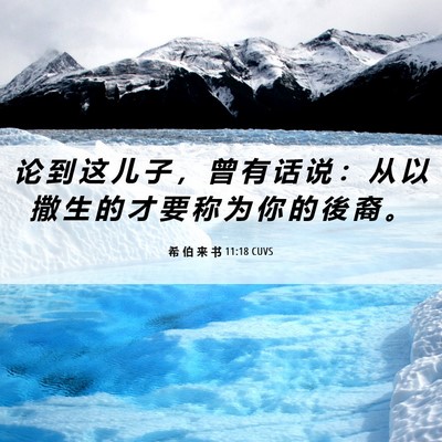 Picture 06 - 希 伯 来 书 11:18 CUVS - 论 到 这 儿 子 ， 曾 有 话 说 ： 从 - Bible Verse Picture