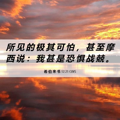 Picture 06 - 希 伯 来 书 12:21 CUVS - 所 见 的 极 其 可 怕 ， 甚 至 摩 西 - Bible Verse Picture