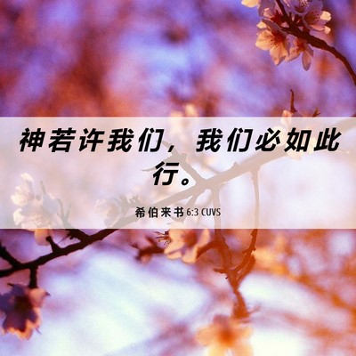 Picture 06 - 希 伯 来 书 6:3 CUVS - 神 若 许 我 们 ， 我 们 必 如 此 行 - Bible Verse Picture
