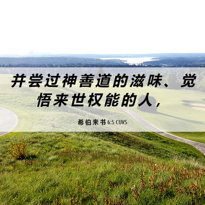 Picture 06 - 希 伯 来 书 6:5 CUVS - 并 尝 过 神 善 道 的 滋 味 、 觉 悟 - Bible Verse Picture