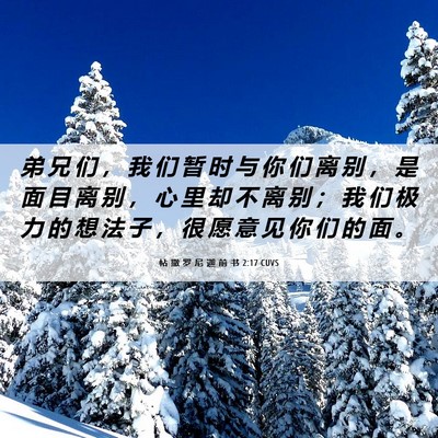 Picture 06 - 帖 撒 罗 尼 迦 前 书 2:17 CUVS - 弟 兄 们 ， 我 们 暂 时 与 你 们 离 - Bible Verse Picture