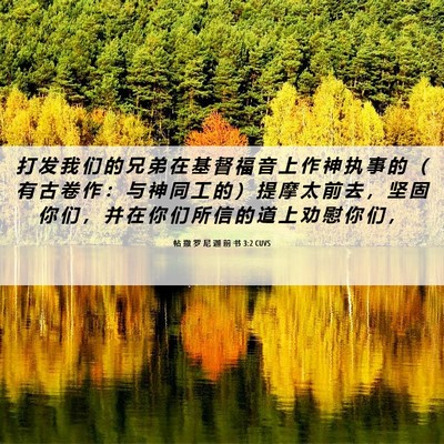 Picture 06 - 帖 撒 罗 尼 迦 前 书 3:2 CUVS - 打 发 我 们 的 兄 弟 在 基 督 福 音 - Bible Verse Picture