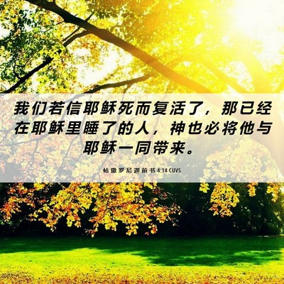 Picture 06 - 帖 撒 罗 尼 迦 前 书 4:14 CUVS - 我 们 若 信 耶 稣 死 而 复 活 了 ， - Bible Verse Picture