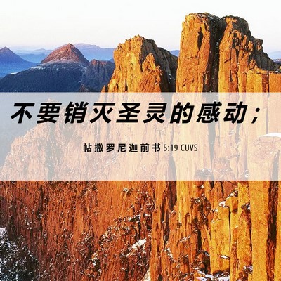 Picture 06 - 帖 撒 罗 尼 迦 前 书 5:19 CUVS - 不 要 销 灭 圣 灵 的 感 动 - Bible Verse Picture
