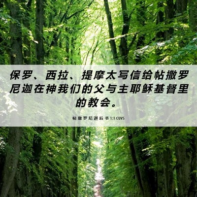 Picture 06 - 帖 撒 罗 尼 迦 后 书 1:1 CUVS - 保 罗 、 西 拉 、 提 摩 太 写 信 给 - Bible Verse Picture