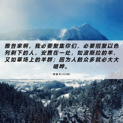 Picture 06 - 弥 迦 书 2:12 CUVS - 雅 各 家 啊 ， 我 必 要 聚 集 你 们 - Bible Verse Picture