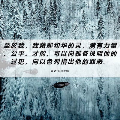Picture 06 - 弥 迦 书 3:8 CUVS - 至 於 我 ， 我 藉 耶 和 华 的 灵 ， - Bible Verse Picture