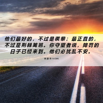 Picture 06 - 弥 迦 书 7:4 CUVS - 他 们 最 好 的 ， 不 过 是 蒺 藜 ； - Bible Verse Picture