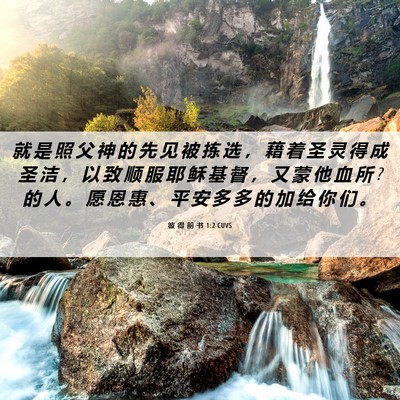 Picture 06 - 彼 得 前 书 1:2 CUVS - 就 是 照 父 神 的 先 见 被 拣 选 ， - Bible Verse Picture