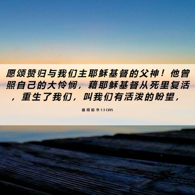Picture 06 - 彼 得 前 书 1:3 CUVS - 愿 颂 赞 归 与 我 们 主 耶 稣 基 督 - Bible Verse Picture