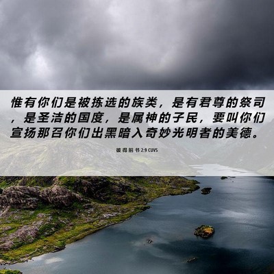 Picture 06 - 彼 得 前 书 2:9 CUVS - 惟 有 你 们 是 被 拣 选 的 族 类 ， - Bible Verse Picture