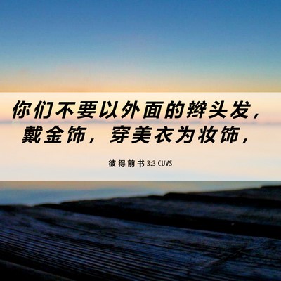 Picture 06 - 彼 得 前 书 3:3 CUVS - 你 们 不 要 以 外 面 的 辫 头 发 ， - Bible Verse Picture