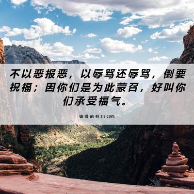 Picture 06 - 彼 得 前 书 3:9 CUVS - 不 以 恶 报 恶 ， 以 辱 骂 还 辱 骂 - Bible Verse Picture