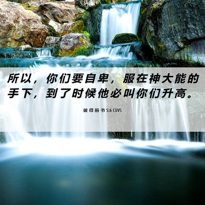 Picture 06 - 彼 得 前 书 5:6 CUVS - 所 以 ， 你 们 要 自 卑 ， 服 在 神 - Bible Verse Picture