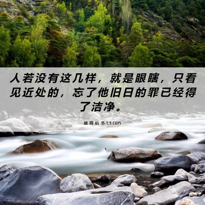 Picture 06 - 彼 得 后 书 1:9 CUVS - 人 若 没 有 这 几 样 ， 就 是 眼 瞎 - Bible Verse Picture