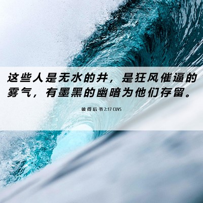 Picture 06 - 彼 得 后 书 2:17 CUVS - 这 些 人 是 无 水 的 井 ， 是 狂 风 - Bible Verse Picture