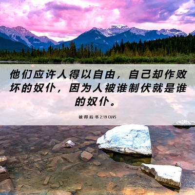 Picture 06 - 彼 得 后 书 2:19 CUVS - 他 们 应 许 人 得 以 自 由 ， 自 己 - Bible Verse Picture