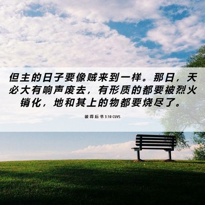 Picture 06 - 彼 得 后 书 3:10 CUVS - 但 主 的 日 子 要 像 贼 来 到 一 样 - Bible Verse Picture