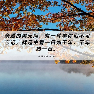 Picture 06 - 彼 得 后 书 3:8 CUVS - 亲 爱 的 弟 兄 阿 ， 有 一 件 事 你 - Bible Verse Picture