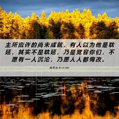 Picture 06 - 彼 得 后 书 3:9 CUVS - 主 所 应 许 的 尚 未 成 就 ， 有 人 - Bible Verse Picture