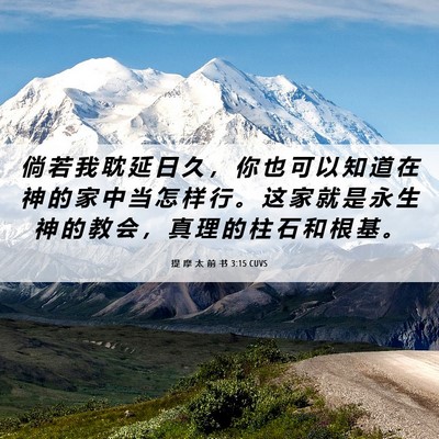 Picture 06 - 提 摩 太 前 书 3:15 CUVS - 倘 若 我 耽 延 日 久 ， 你 也 可 以 - Bible Verse Picture