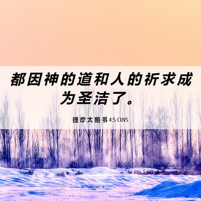 Picture 06 - 提 摩 太 前 书 4:5 CUVS - 都 因 神 的 道 和 人 的 祈 求 成 为 - Bible Verse Picture