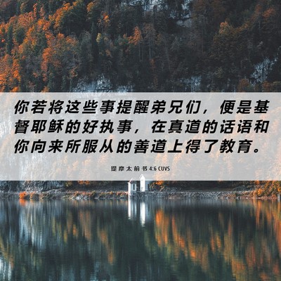 Picture 06 - 提 摩 太 前 书 4:6 CUVS - 你 若 将 这 些 事 提 醒 弟 兄 们 ， - Bible Verse Picture