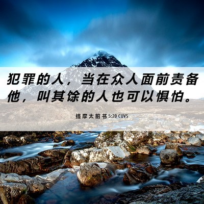 Picture 06 - 提 摩 太 前 书 5:20 CUVS - 犯 罪 的 人 ， 当 在 众 人 面 前 责 - Bible Verse Picture