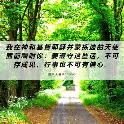 Picture 06 - 提 摩 太 前 书 5:21 CUVS - 我 在 神 和 基 督 耶 稣 并 蒙 拣 选 - Bible Verse Picture