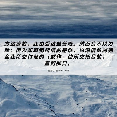Picture 06 - 提 摩 太 后 书 1:12 CUVS - 为 这 缘 故 ， 我 也 受 这 些 苦 难 - Bible Verse Picture