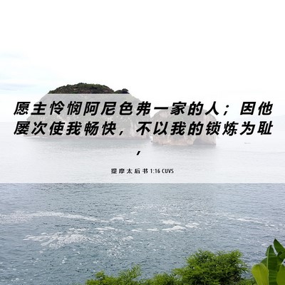 Picture 06 - 提 摩 太 后 书 1:16 CUVS - 愿 主 怜 悯 阿 尼 色 弗 一 家 的 人 - Bible Verse Picture