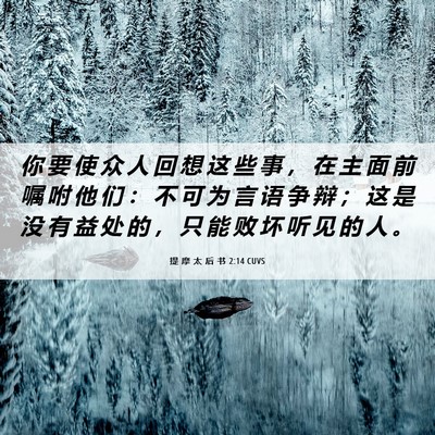 Picture 06 - 提 摩 太 后 书 2:14 CUVS - 你 要 使 众 人 回 想 这 些 事 ， 在 - Bible Verse Picture