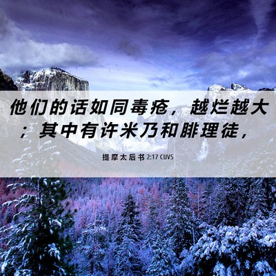 Picture 06 - 提 摩 太 后 书 2:17 CUVS - 他 们 的 话 如 同 毒 疮 ， 越 烂 越 - Bible Verse Picture