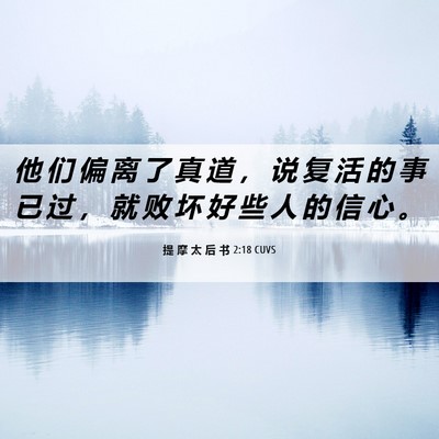 Picture 06 - 提 摩 太 后 书 2:18 CUVS - 他 们 偏 离 了 真 道 ， 说 复 活 的 - Bible Verse Picture