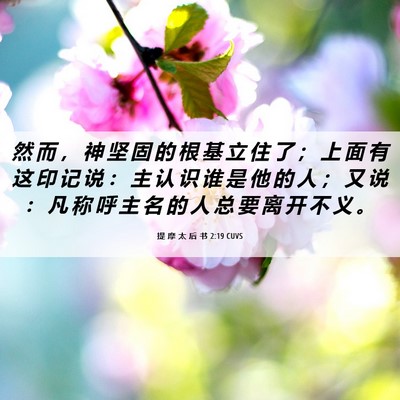 Picture 06 - 提 摩 太 后 书 2:19 CUVS - 然 而 ， 神 坚 固 的 根 基 立 住 了 - Bible Verse Picture