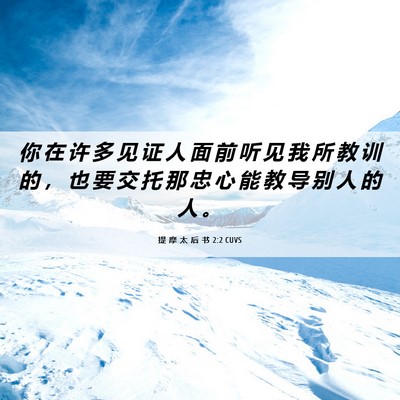 Picture 06 - 提 摩 太 后 书 2:2 CUVS - 你 在 许 多 见 证 人 面 前 听 见 我 - Bible Verse Picture