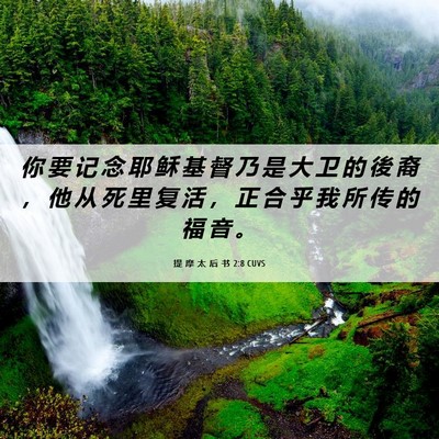 Picture 06 - 提 摩 太 后 书 2:8 CUVS - 你 要 记 念 耶 稣 基 督 乃 是 大 卫 - Bible Verse Picture