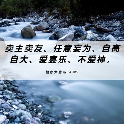 Picture 06 - 提 摩 太 后 书 3:4 CUVS - 卖 主 卖 友 、 任 意 妄 为 、 自 高 - Bible Verse Picture