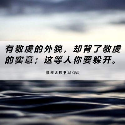 Picture 06 - 提 摩 太 后 书 3:5 CUVS - 有 敬 虔 的 外 貌 ， 却 背 了 敬 虔 - Bible Verse Picture