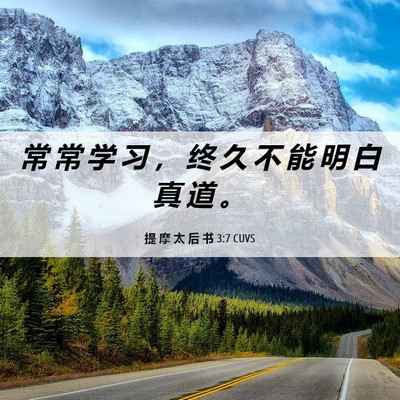 Picture 06 - 提 摩 太 后 书 3:7 CUVS - 常 常 学 习 ， 终 久 不 能 明 白 真 - Bible Verse Picture