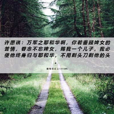 Picture 06 - 撒 母 耳 记 上 1:11 CUVS - 许 愿 说 ： 万 军 之 耶 和 华 啊 ， - Bible Verse Picture